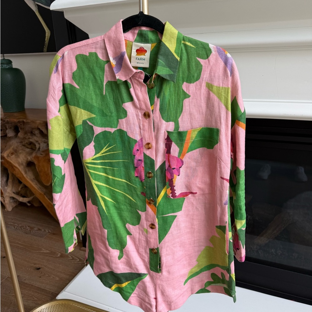 FARM Rio Multi-Color Tropical Print Romper